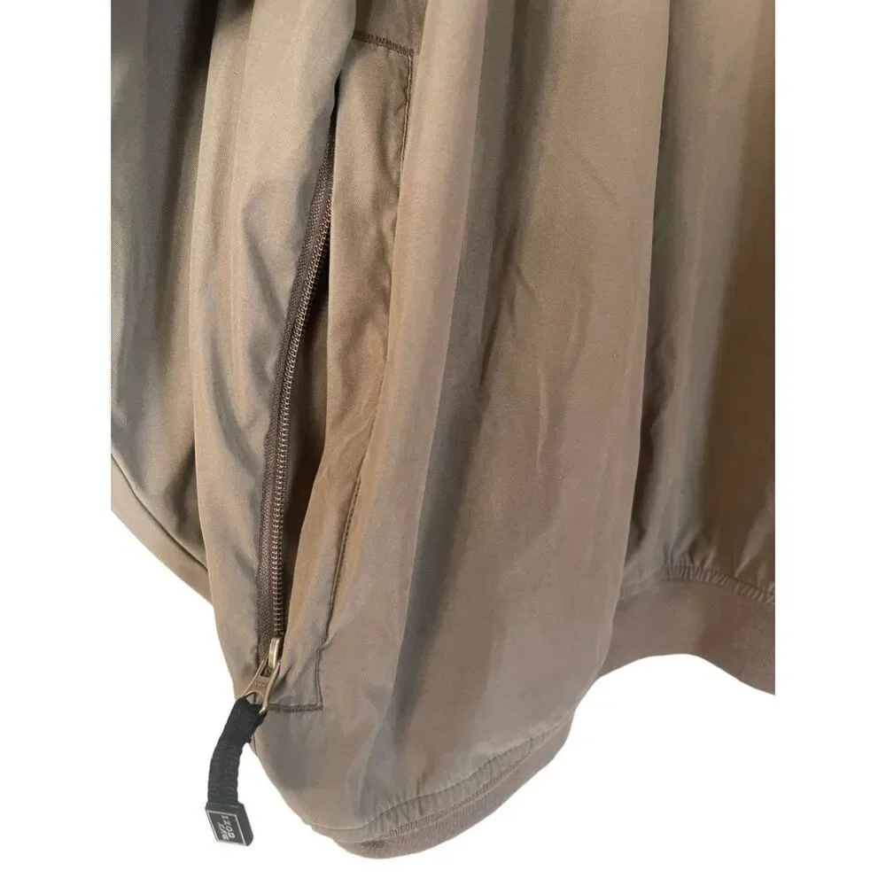 Izod Mens Windbreaker Jacket Pullover Golf Nylon Mesh Lined Tan 2XL